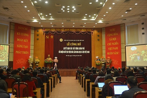 Hình ảnh: Lễ Công bố Quyết định của Thủ tướng Chính phủ bổ nhiệm Chủ tịch Viện Hàn lâm Khoa học xã hội Việt Nam số 5