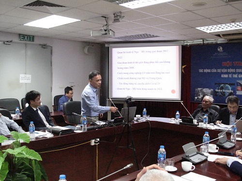 Hình ảnh: Hội thảo khoa học “Tác động của sự vận động quan hệ kinh tế Mỹ - Trung Quốc - Nga đến kinh tế thế giới và kinh tế Việt Nam” số 5