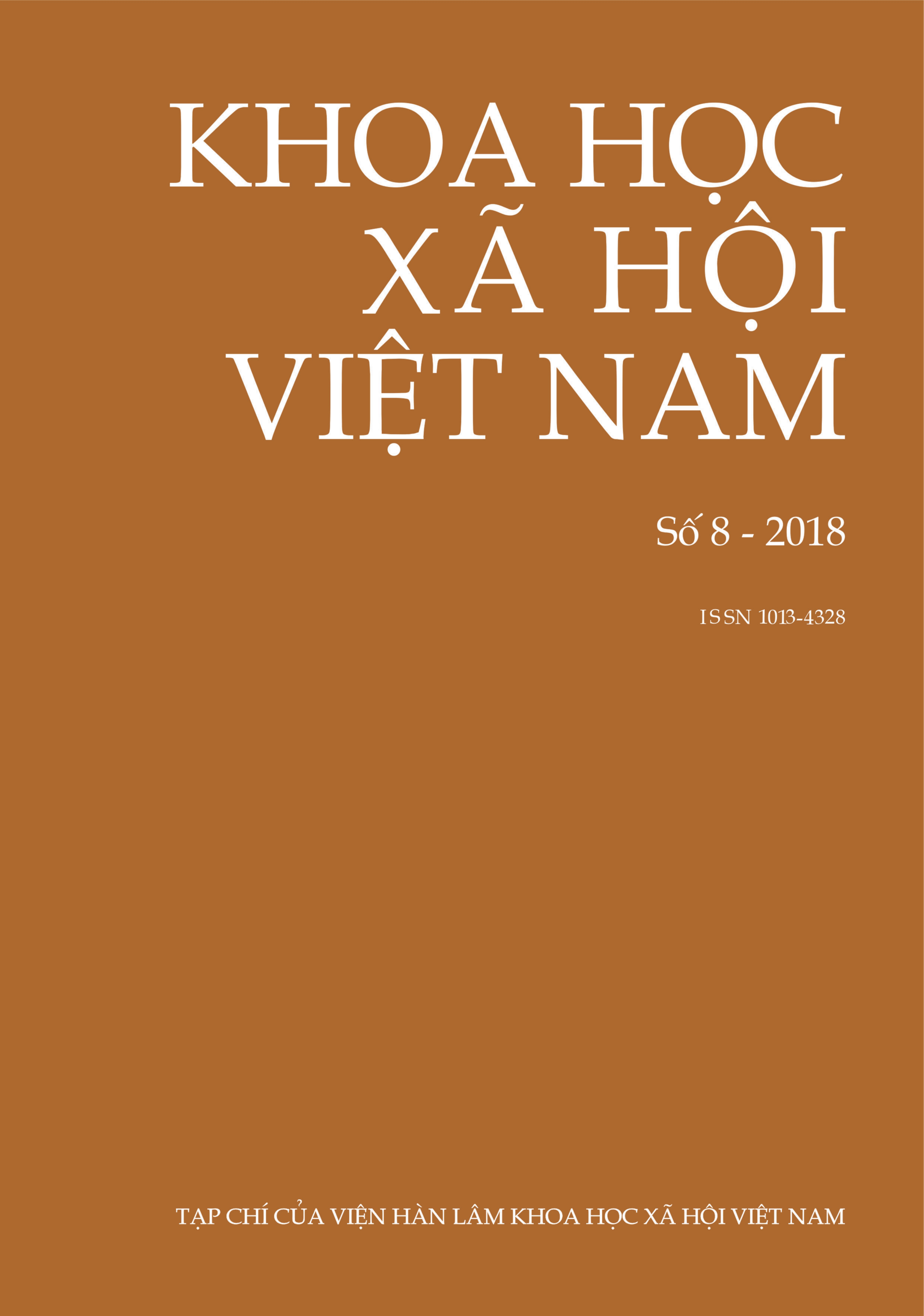 Khoa học xã hội Việt Nam. Số 8 - 2018